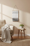 Ivory Charcoal Handwoven Wall Art – Textured Textile Hanging | 50 x 70 cm