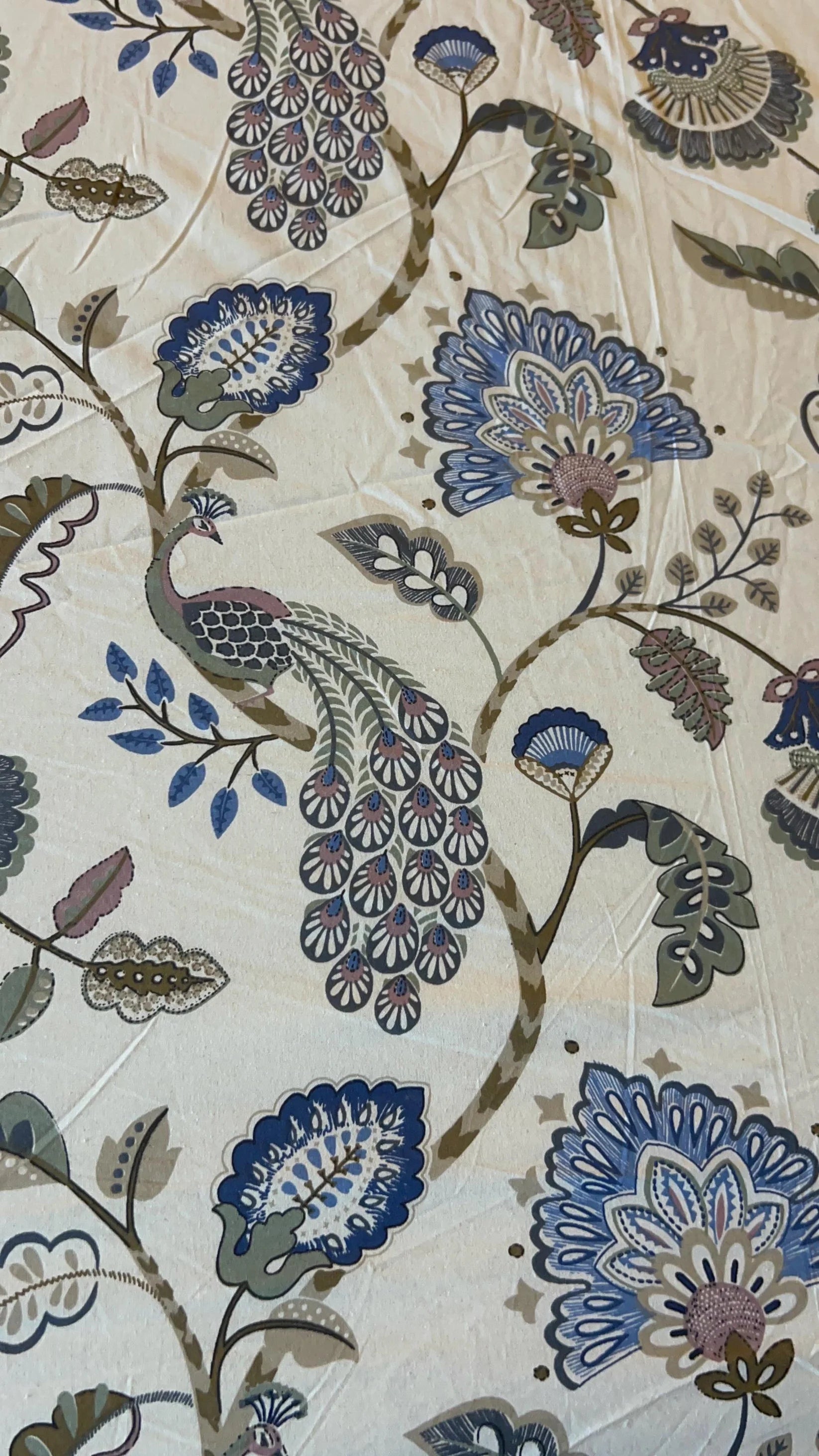 Royal Peacock Garden – Super King Size Bedsheet (274 x 274 cm) | 100% Jaipuri Cotton | Includes 2 Pillow Covers