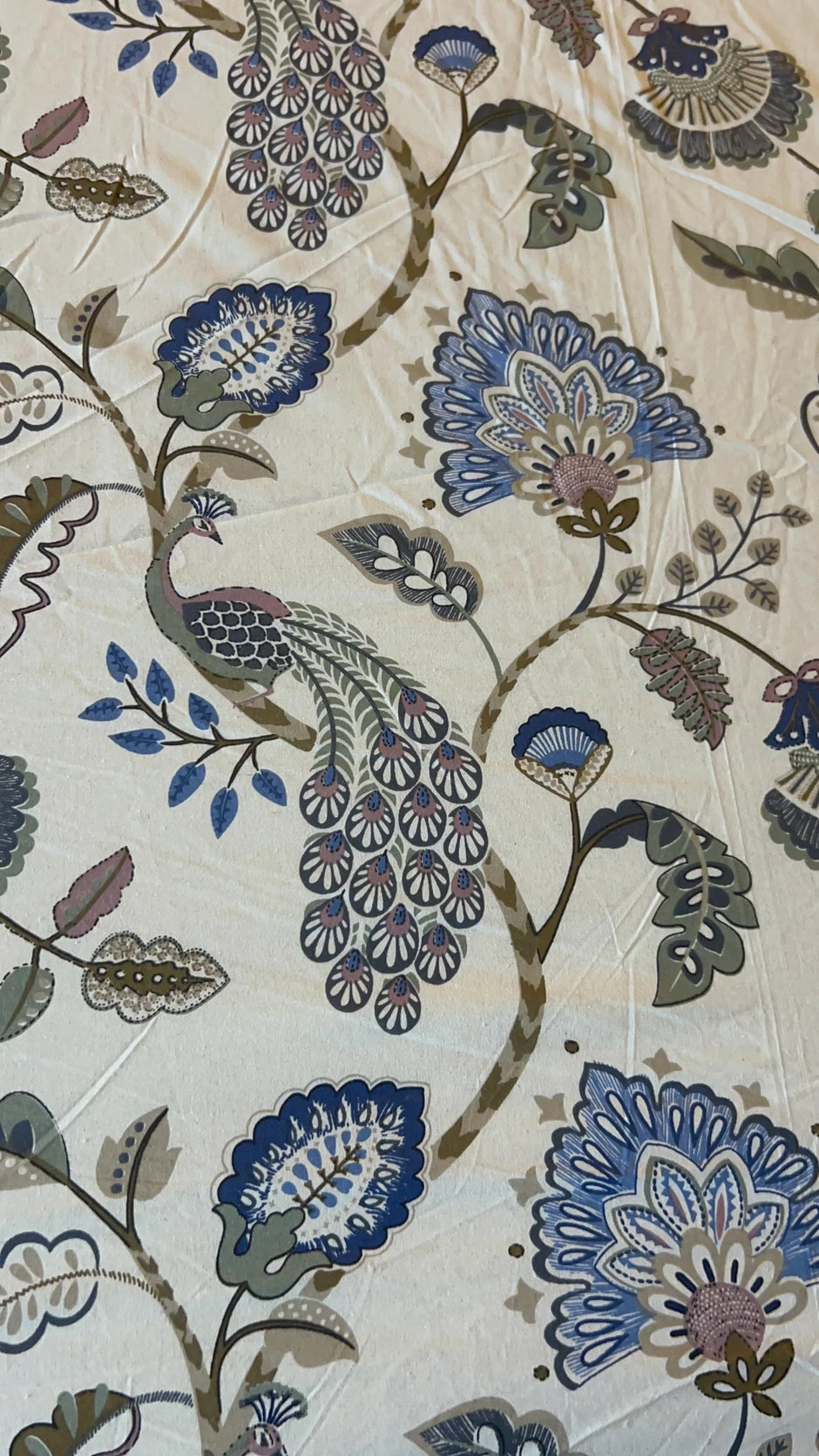 Royal Peacock Garden – Super King Size Bedsheet (274 x 274 cm) | 100% Jaipuri Cotton | Includes 2 Pillow Covers