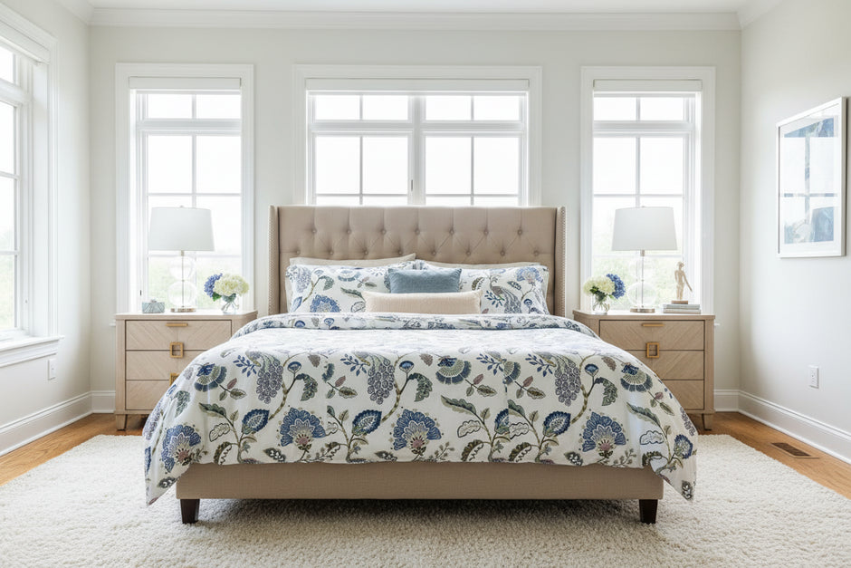 Royal Peacock Garden – Super King Size Bedsheet (274 x 274 cm) | 100% Jaipuri Cotton | Includes 2 Pillow Covers