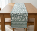 Blue Heaven Jaipuri Cotton Table Runner – 40x250 cm – Handcrafted Elegance for Every Setting
