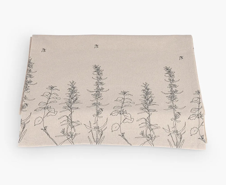 Bee Bloom Jaipuri Cotton Table Runner – 40x250 cm – Natural Elegance in Beige & Black