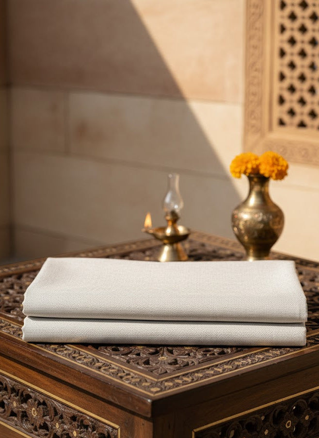 Plain Beige - Super King Flat Bedsheet with 2 Pillow Covers